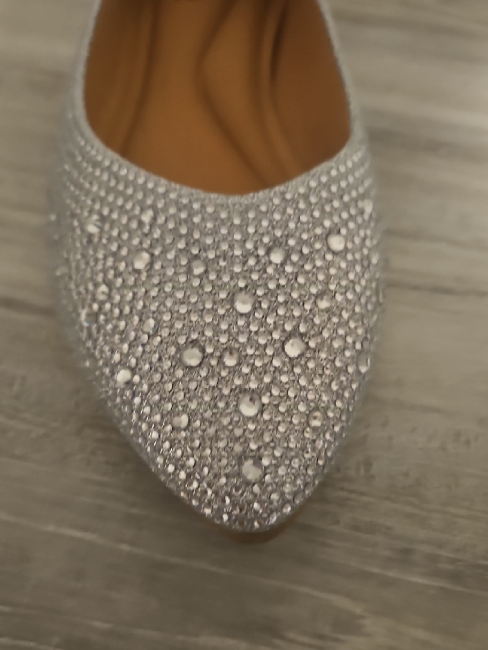 TOP Moda Silver Glitter Rhinestone Pointed Flats - Picture 5 of 5